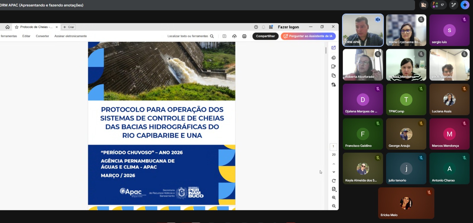 APAC apresenta protocolo de operação para controle de cheias no período chuvoso de 2026
